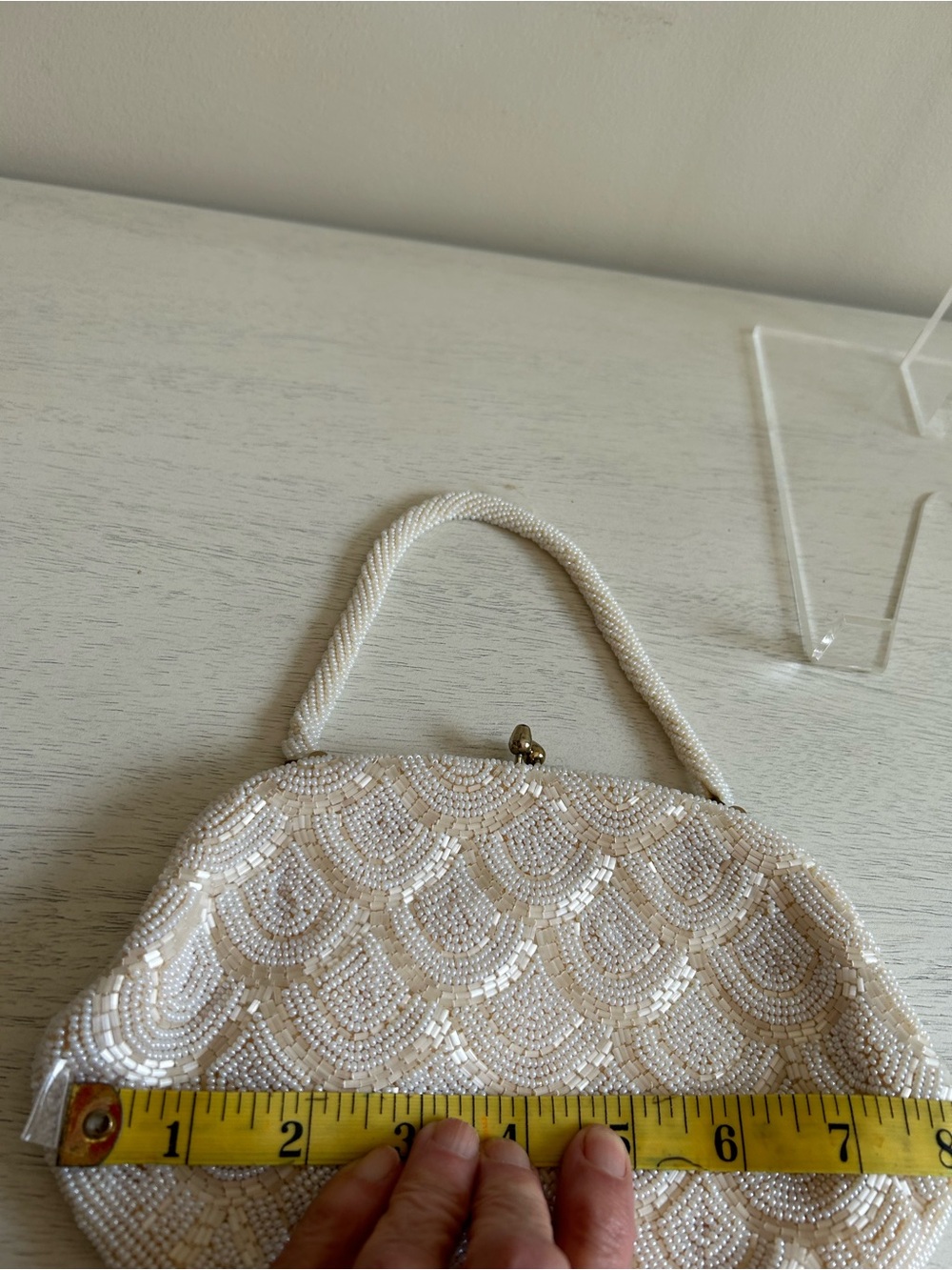 Elegant Ivory Beaded Handbag - Women Bags - Picture 4 of 8